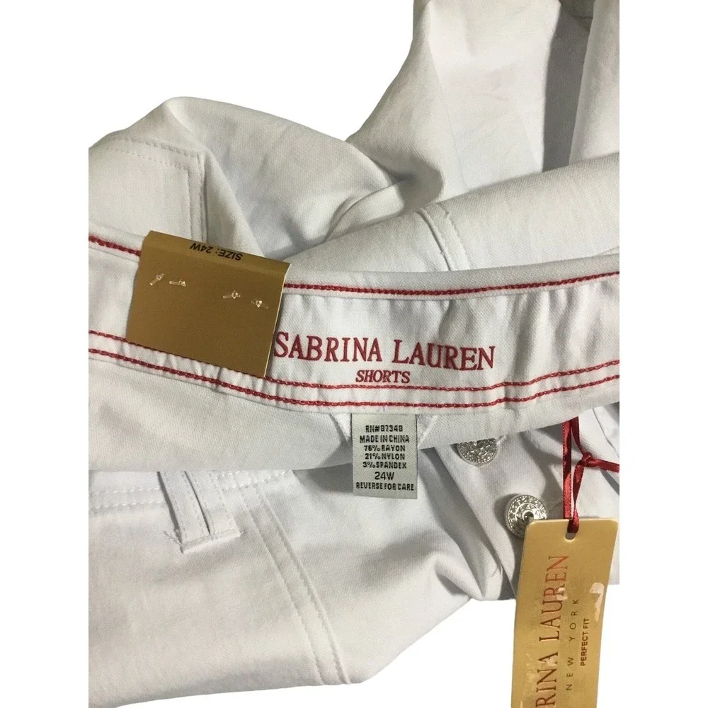 Sabrina Lauren Ultra Soft Stretch Shorts Size 24W NWT